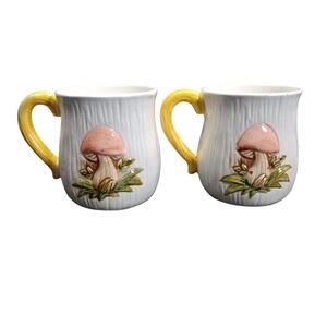 MERRY MUSHROOM Coffee/Tea Mugs lot of 2 SEARS Roebuck and Co. 1976 Japan